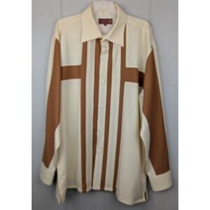 Vintage Royal Prestige Mens Wool Shirt LG Geometric Disco 70s Bowling Retro Mod